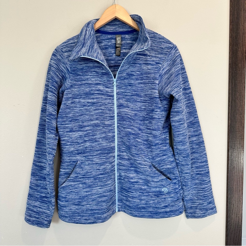 Mountain Hardwear Heather Blue Snowpass Warm Fleece Full Zip Up Cozy Soft Jacket